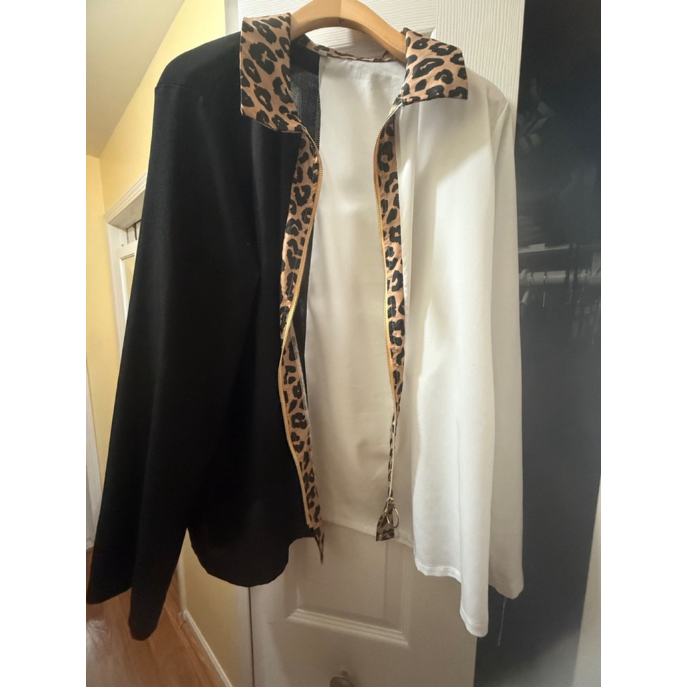 Women's shein Blouse Top, Size Unspecified, Black and White